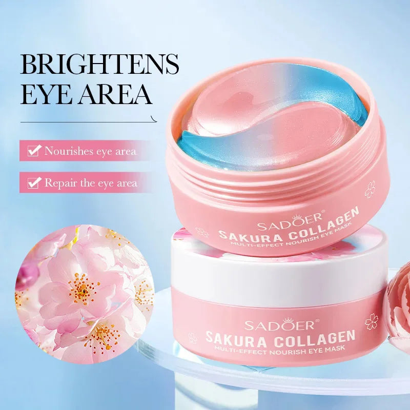 Sakura Collagen Eye Patches – 60pc Set for Dark Circles, Puffiness & Firming