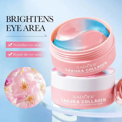 Sakura Collagen Eye Patches – 60pc Set for Dark Circles, Puffiness & Firming