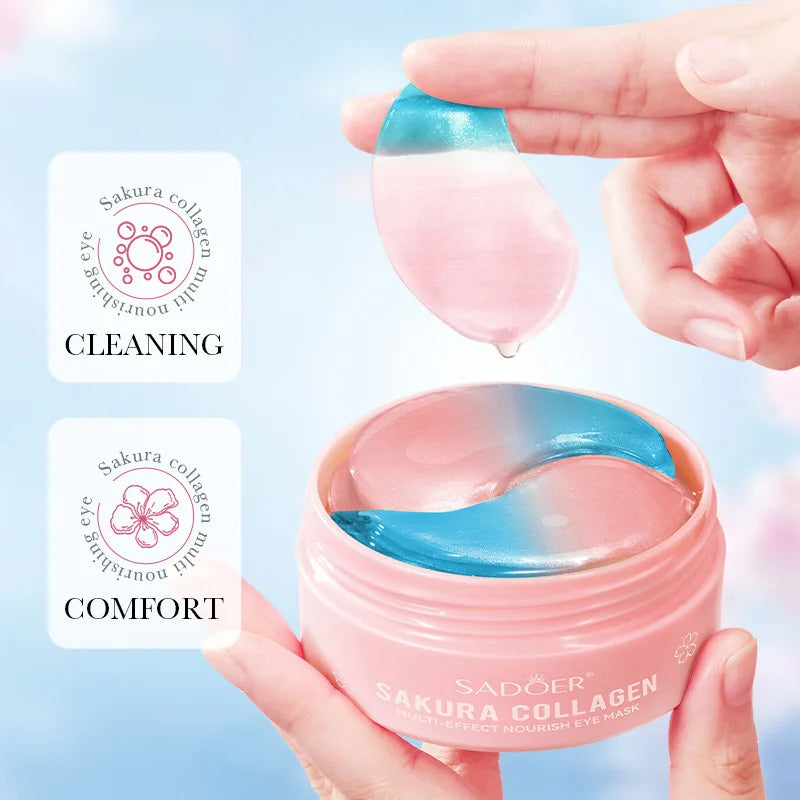 Sakura Collagen Eye Patches – 60pc Set for Dark Circles, Puffiness & Firming