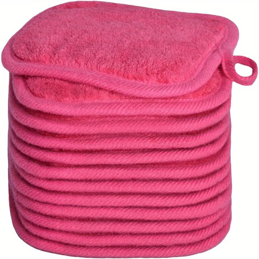 RevyaTouch™ 12 Microfiber Makeup Remover Pads – Reusable Cleansing Cloths