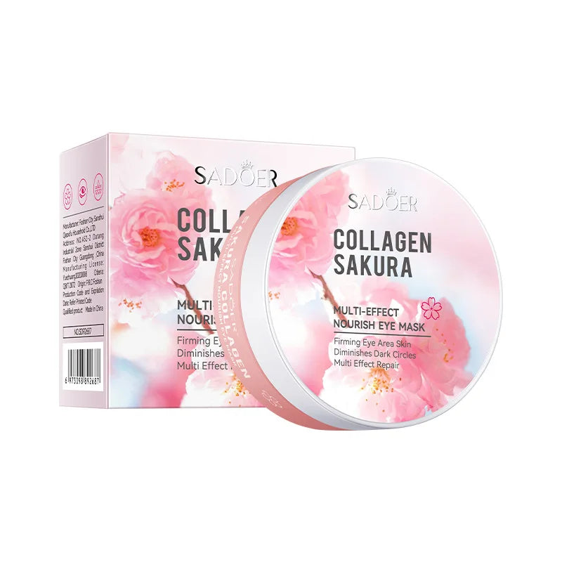 Sakura Collagen Eye Patches – 60pc Set for Dark Circles, Puffiness & Firming