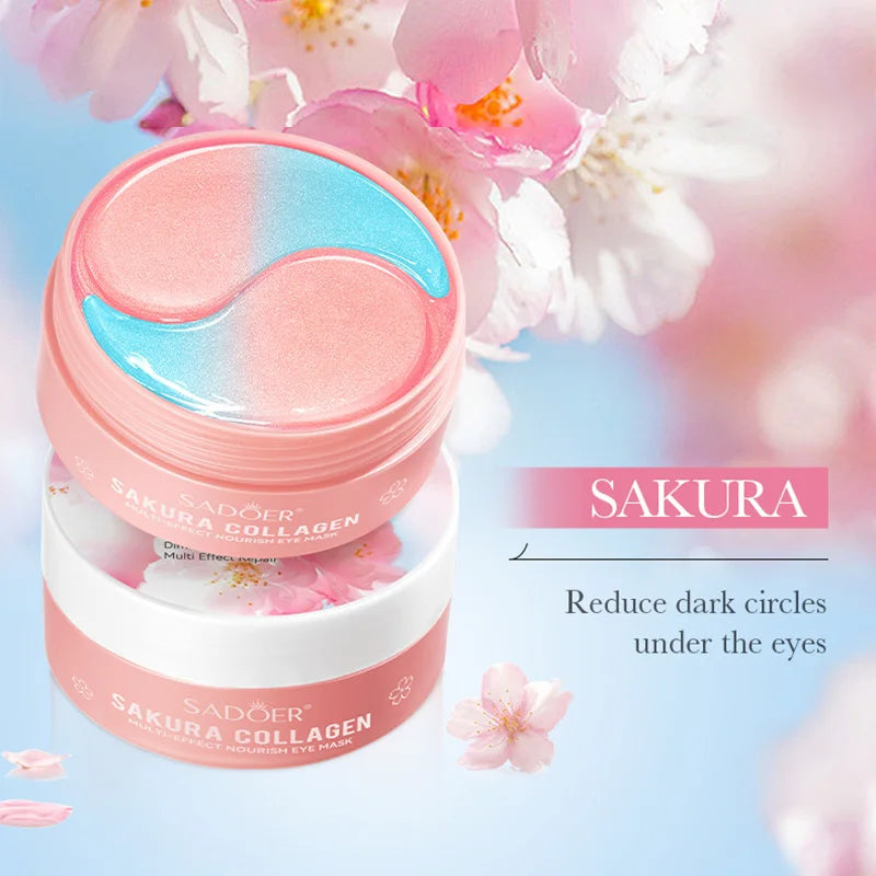 Sakura Collagen Eye Patches – 60pc Set for Dark Circles, Puffiness & Firming