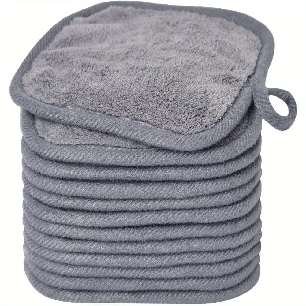 RevyaTouch™ 12 Microfiber Makeup Remover Pads – Reusable Cleansing Cloths